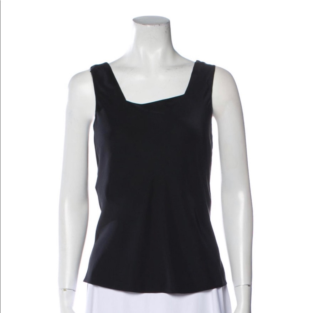 100% Silk Black Sleeveless Top From Neiman Marcus